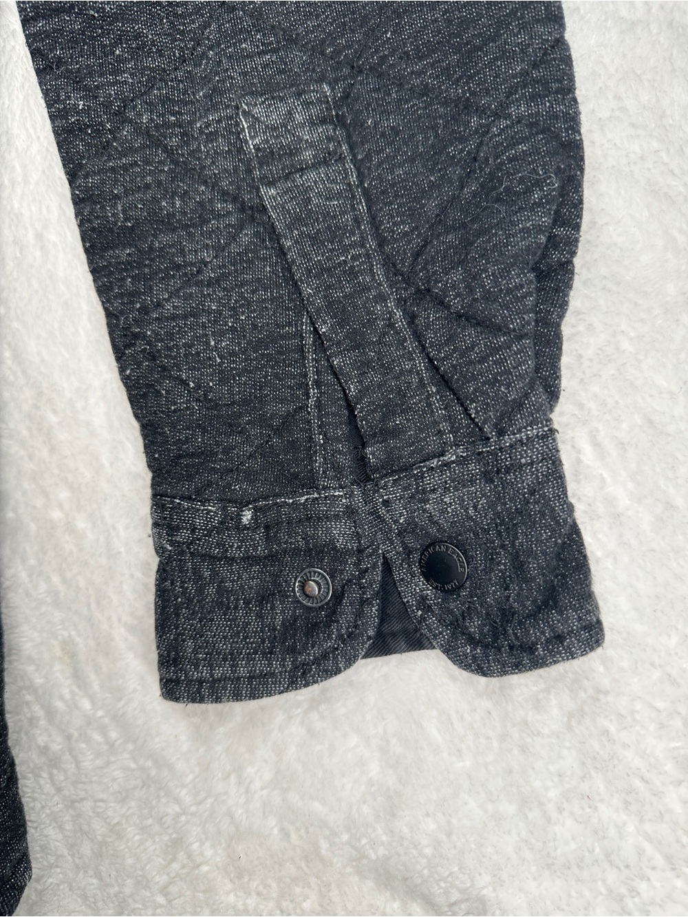 American Eagle Outfitters Black Quilted Button-Down Shirt Jacket - Picture 6 of 9